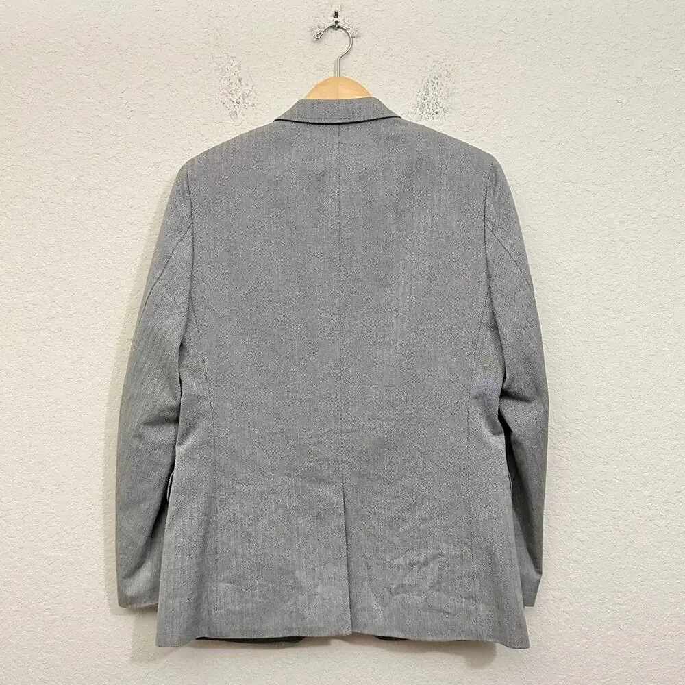 BANANA REPUBLIC Blazer Mens 40R Gray Herringbone Tailored Fit Preppy Business